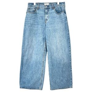 Abercromie & Fitch Curve Love The Ultra Loose Low Rise Medium Wash Blue Jeans